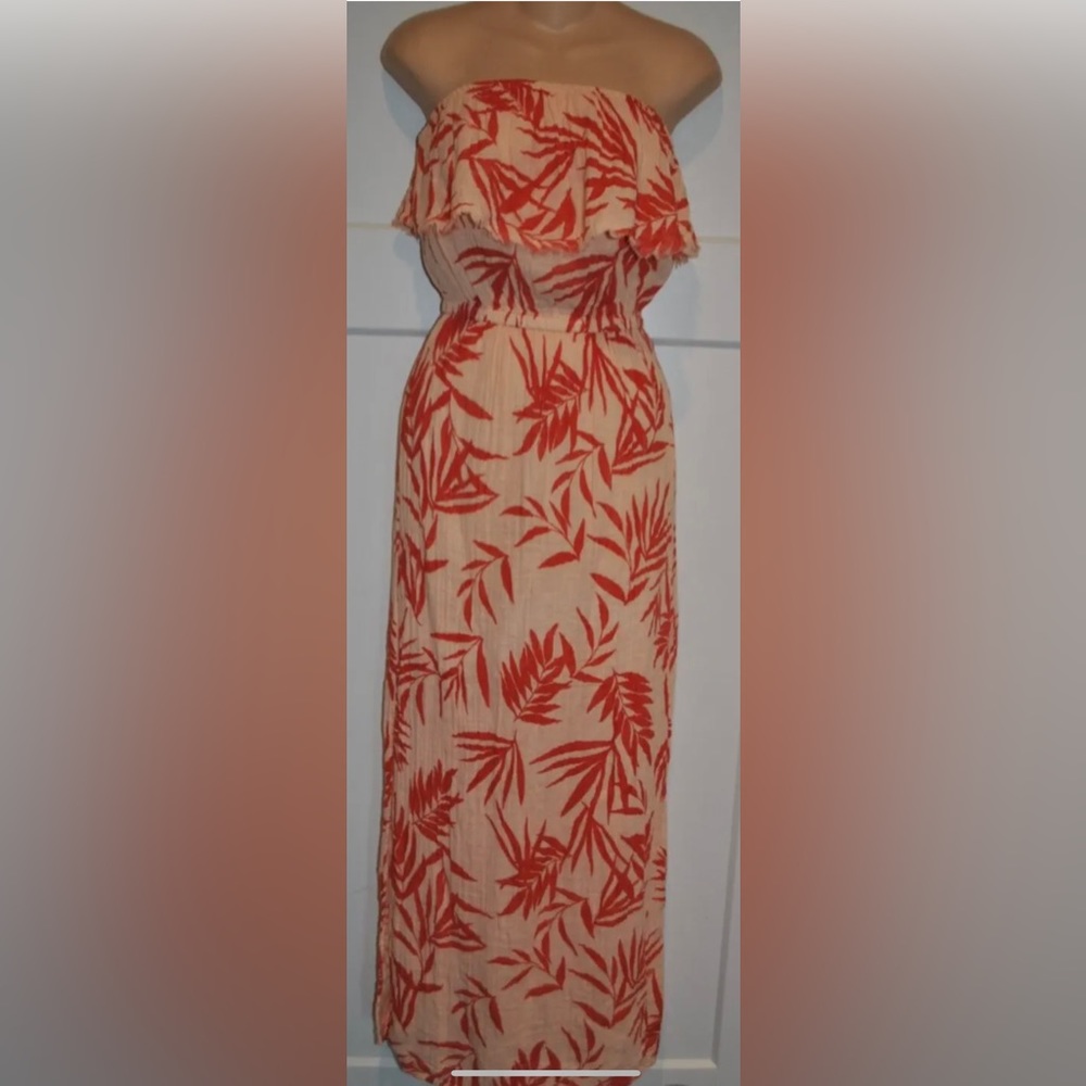 MICHAEL STARS Tara Double Gauze Strapless Maxi Dress S NWOT
